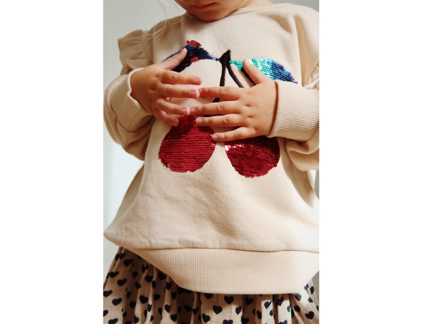 Sweater Sequin Frill Cherry 