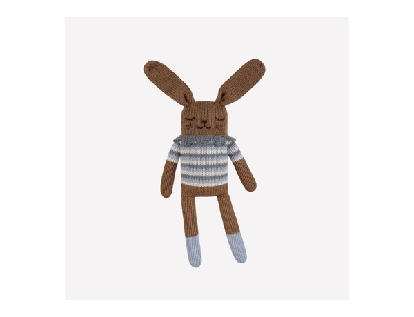 Bunny knit toy | blue vintage top